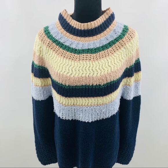 Caslon Navy Multi Round Stripe Sweater - Picture 6 of 10